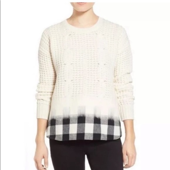 Madewell Winterblend Knit Buffalo Plaid Sweater XS - Picture 8 of 8